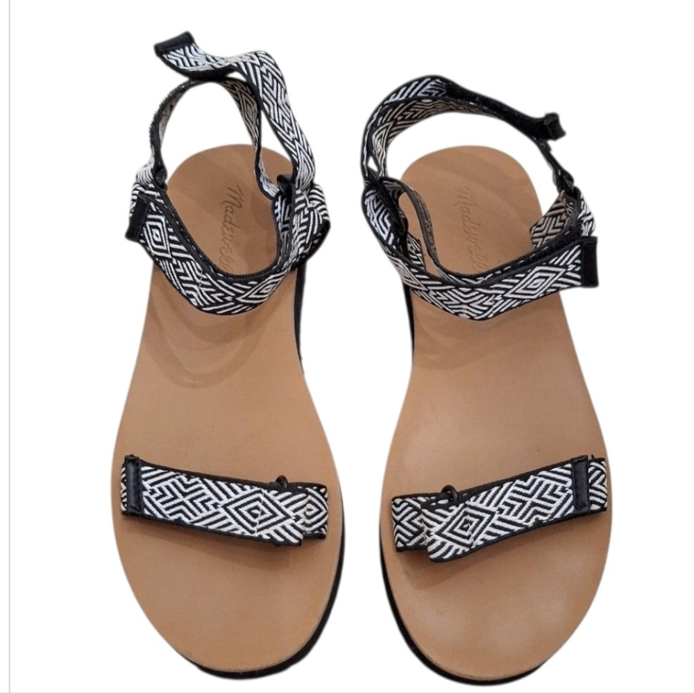 Madewell The (RE)SOURCED MAGGIE Adjustable Black/White Multi Sandal